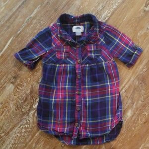 Plaid button-up tunic